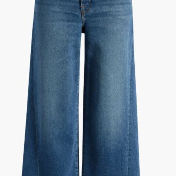 Good American Raw Hem High Waist Crop Palazzo Jeans - Picture 2 of 5